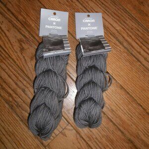 2 Hanks Yarspirations Caron Pantone Wool Blend Yarn - Color Dane Gray 127 yds ea